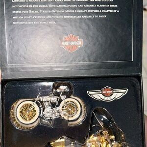 Harley-Davidson Gold and Silver Motorcycle Hallmark ornaments